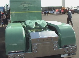 back of the lean green machine show truck